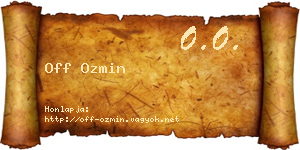 Off Ozmin névjegykártya